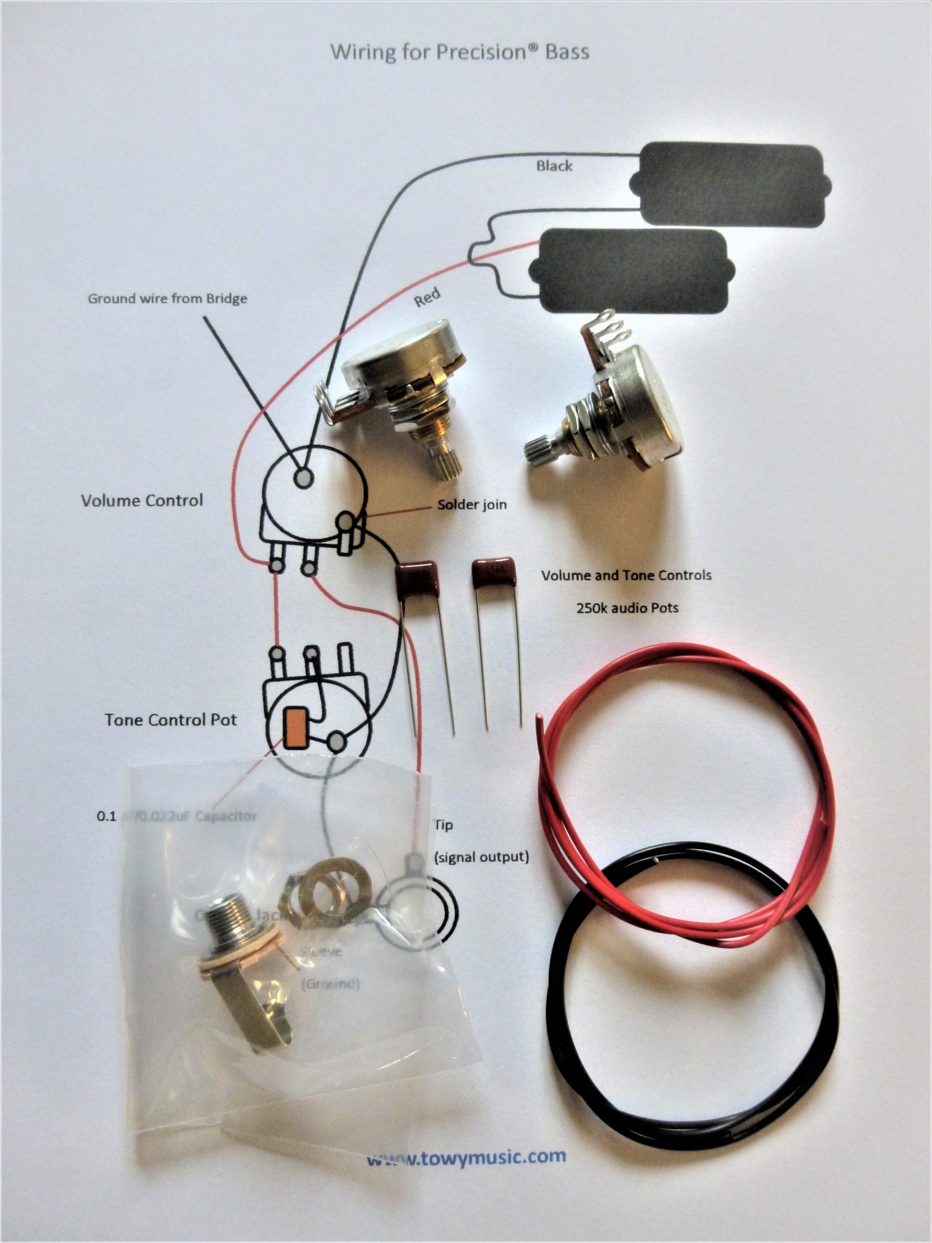 P-Bass Style Wiring Diagram