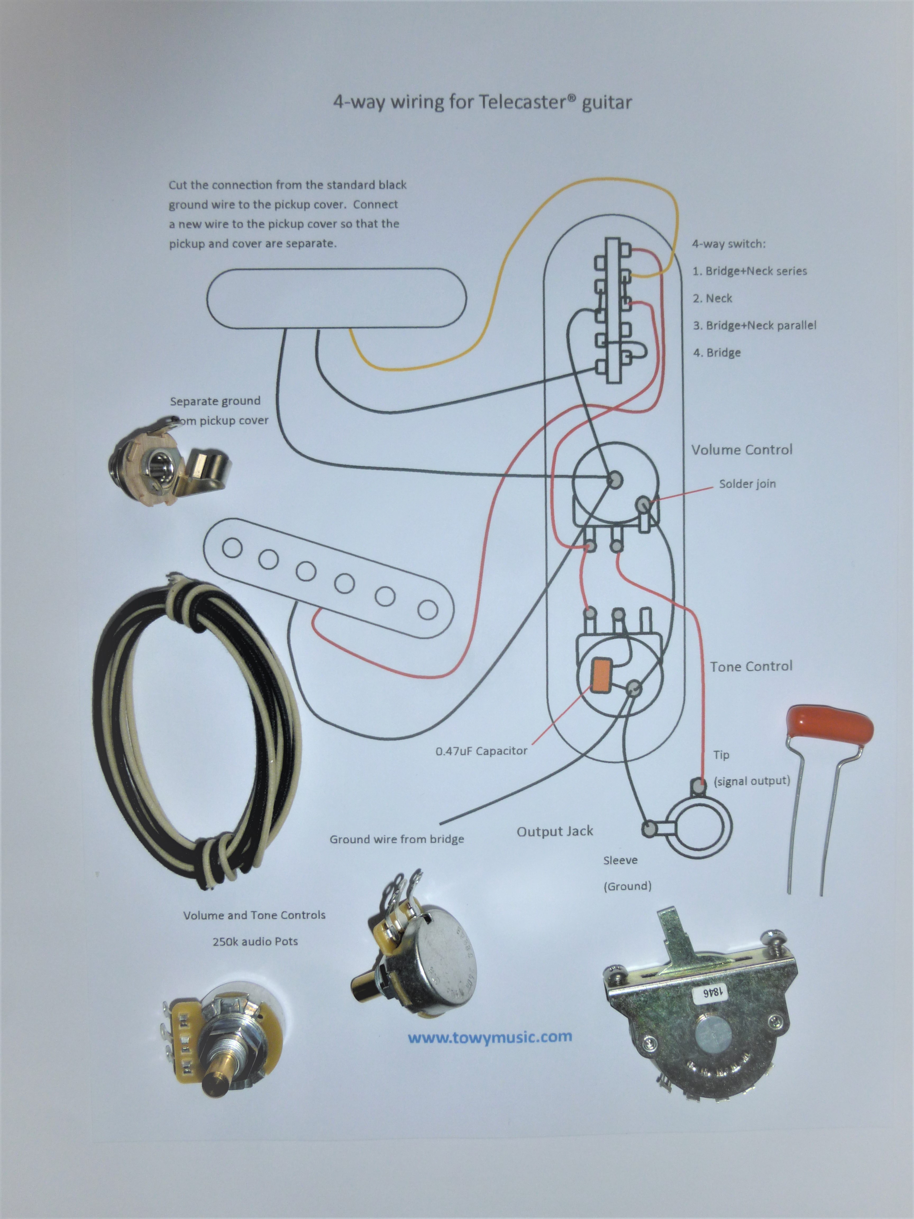 Wiring Diagram For Telecaster Guitar from towymusic.com